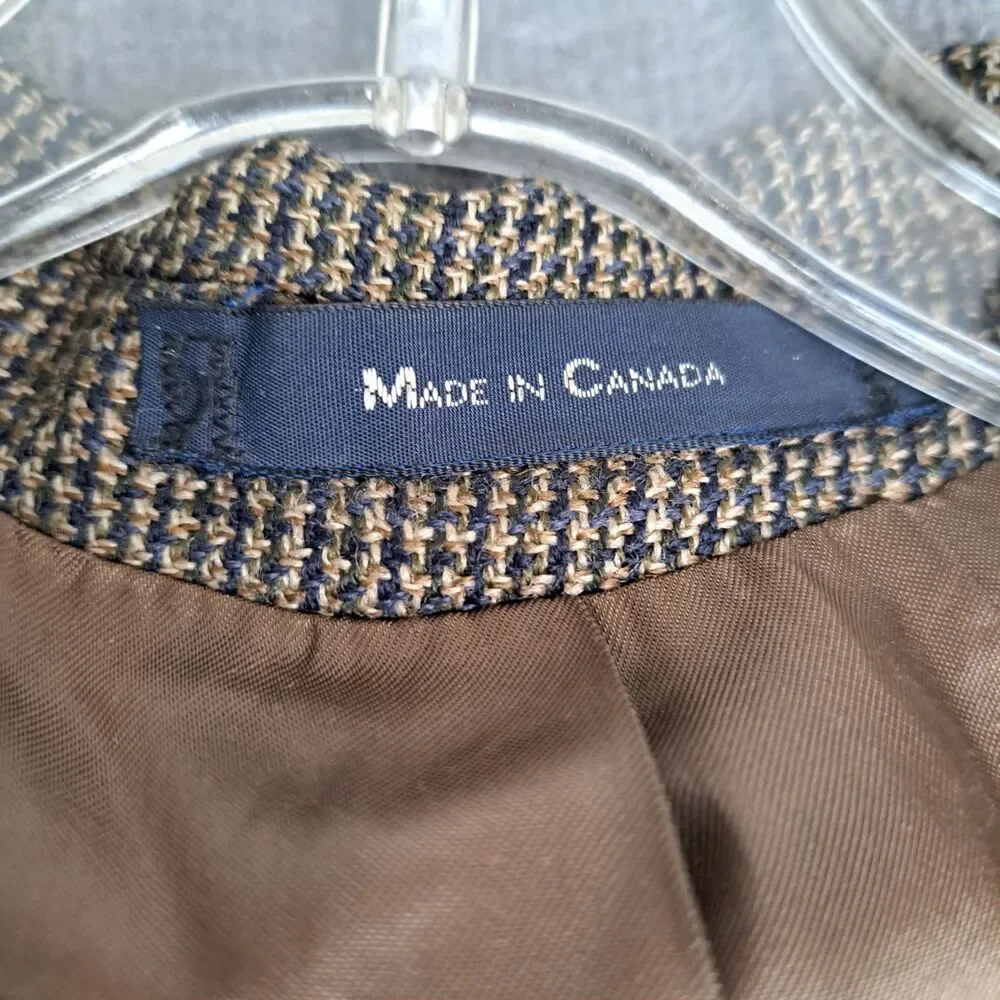 Vintage Chaps Ralph Lauren Men's Wool Blazer Tweed Multicolor 42T Canada FLAW